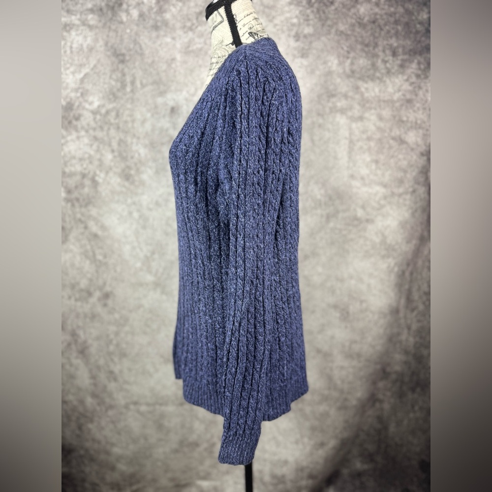 Croft & Barrow Cotton V-Neck Knit Blue Women's Sweater Size M - Picture 4 of 9